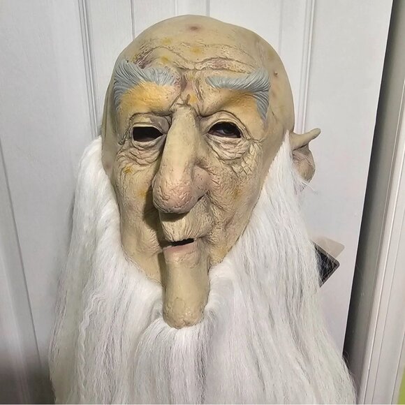 Mario Chiodo 2004 Wizard Mask Warlock Long White Beard Bald Troll Elf Overhead - Picture 3 of 10
